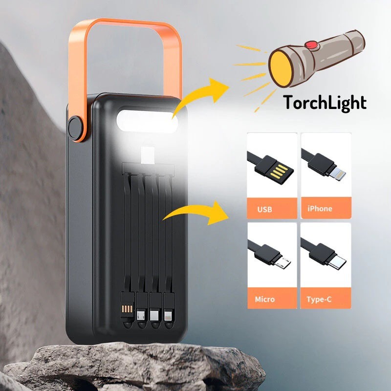 PHLIPS Original 400000mAh powerbank Outdoor Solar Power Bank Portable with Flashlight fast charging - Image 6