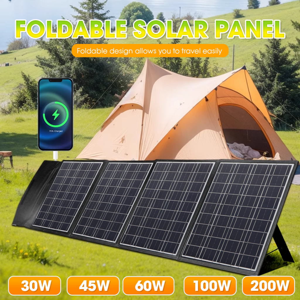 NSS Foldable Solar Panel Charger Outdoor Portable Solar Charger 18V 200W USB Type-C Fast Charge - Image 8