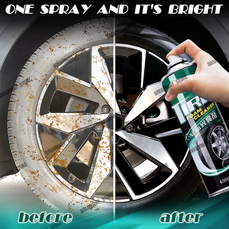 Car Tire Foam Cleaner Black Tire Wax Emulsion High Gloss Spray Cleaner Tire Polish - Image 3