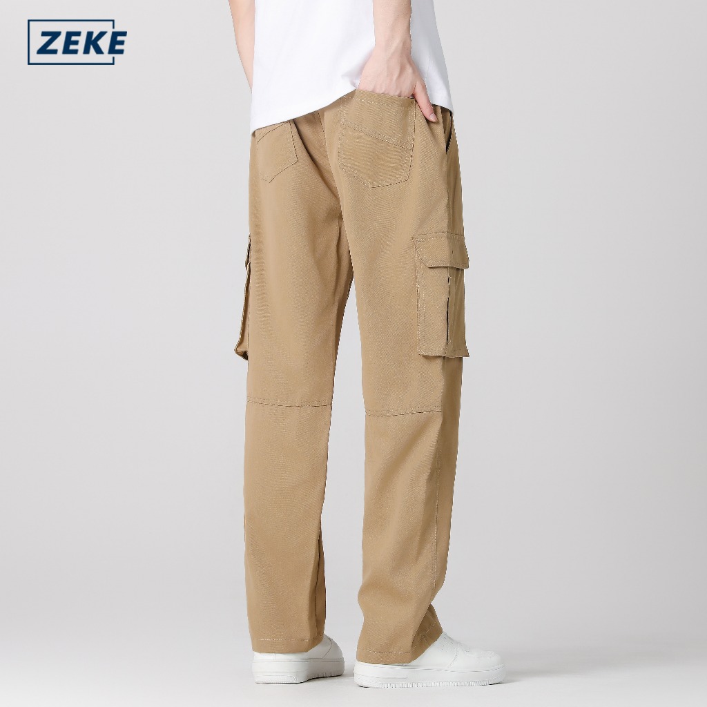 ZEKE Men Cargo Pants lalaki Tactical Six Pocket Working Cargo Pant Plain Trouser - Image 5