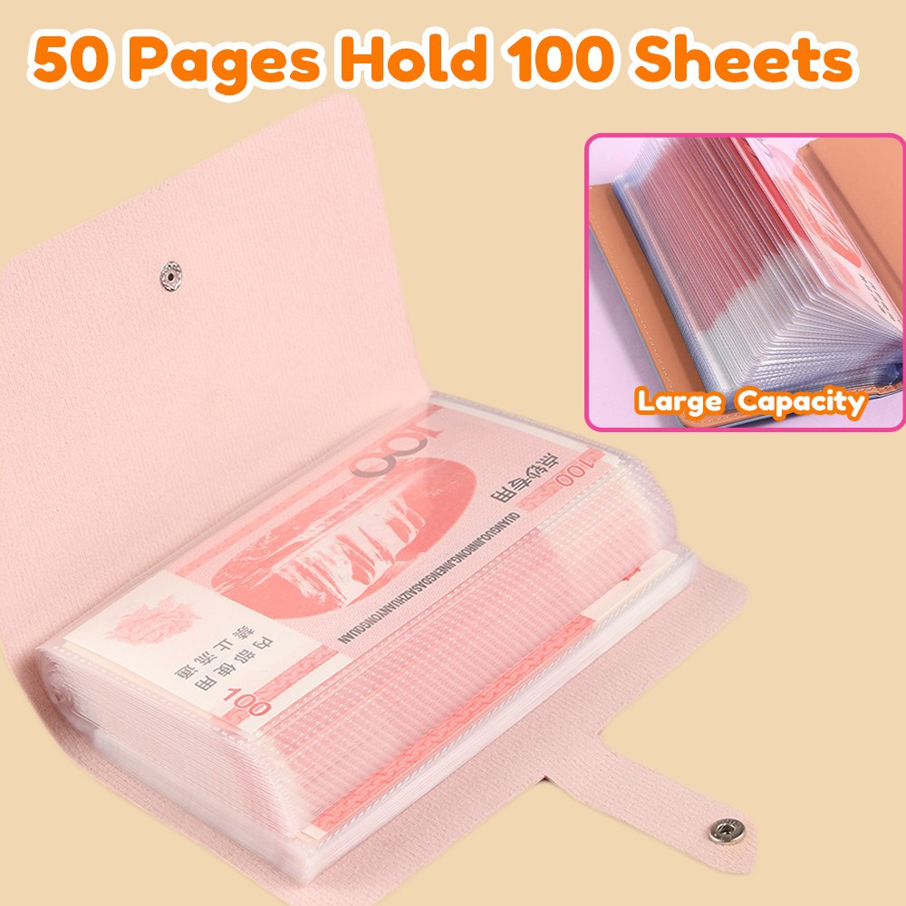savings storage book, savings wallet storage book, can hold 100 pocket money, book type with button - Image 3
