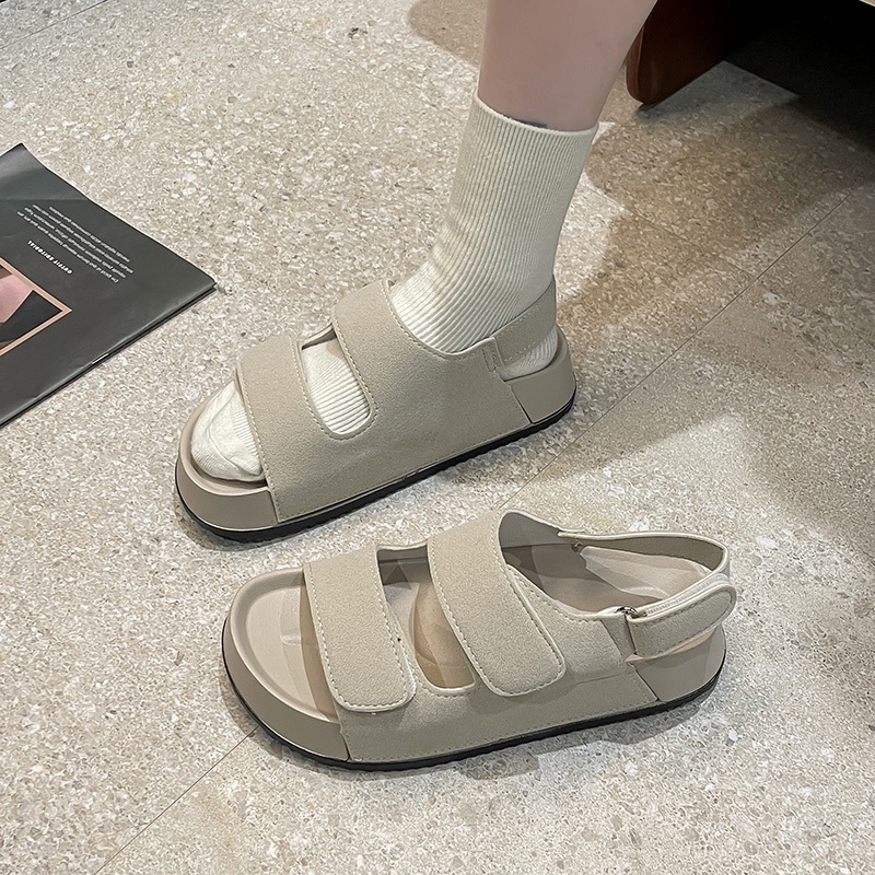 MIA Sandals for Women Velcro Double-Strap Design and Thick Bottom Casual Outside Footwear — view 6