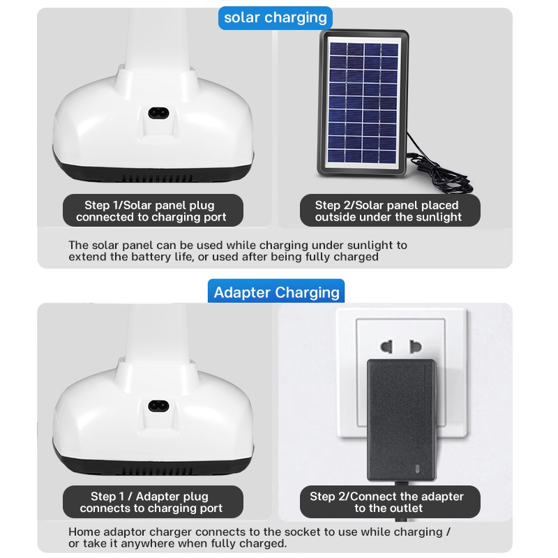 【FREE 2 LED】Solar electric fan 12“ 14” 16“ electric fan with solar fan and USB led lights stand fan - Image 4