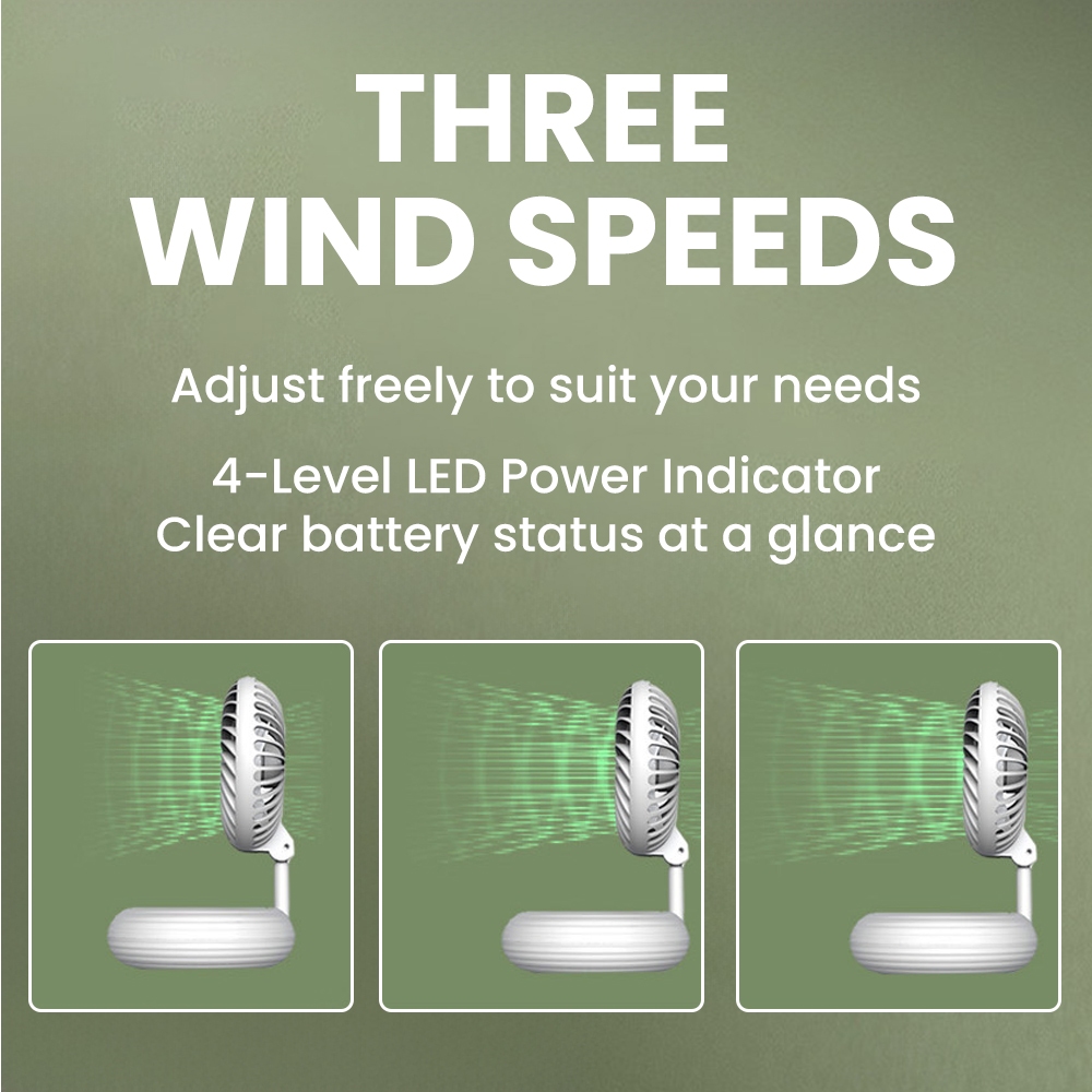 Orashare YFH03 Foldable Desk Fan USB Charge Fan 3-Speed Quiet Cooling with Timer (No battery) — view 4