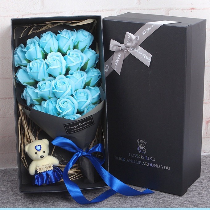 MET Bouquet of Roses Soap Flower Gift Box Decoration Flower Wedding Valentine Gift  home Decoration - Image 2