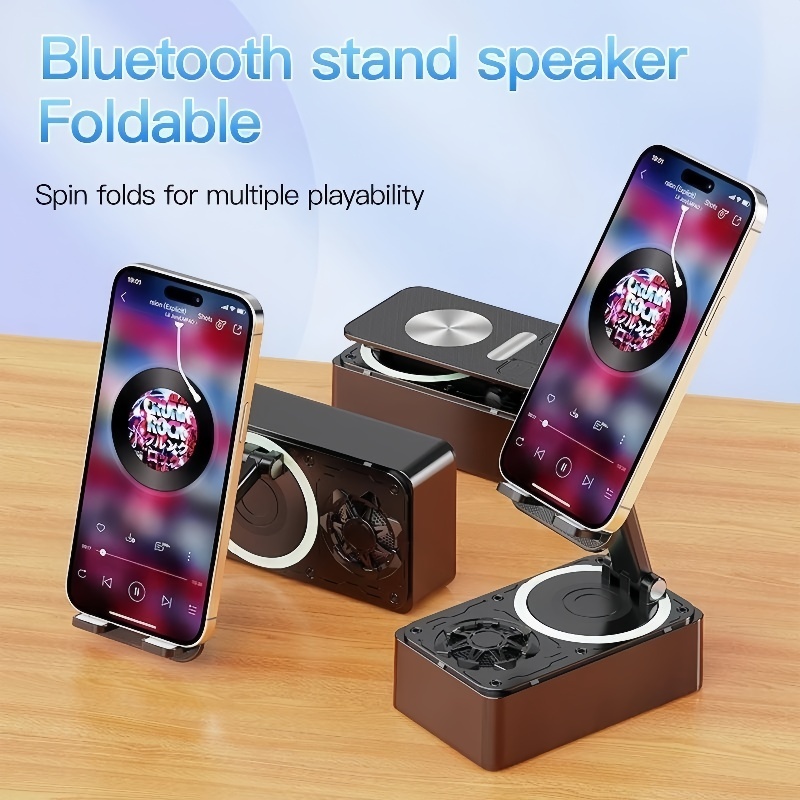 4in1 Phone Holder Portable Speaker with Mic Wireless Speaker Bluetooth with Powerbank360°Phone Stand - Image 4
