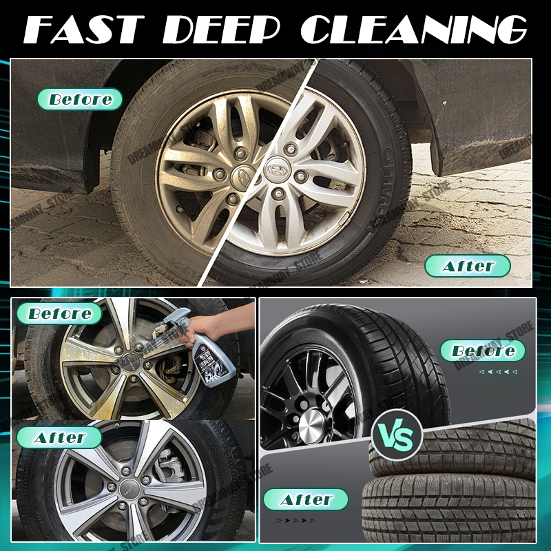 Car Tire Foam Cleaner Black Tire Wax Emulsion High Gloss Spray Cleaner Tire Polish - Image 7