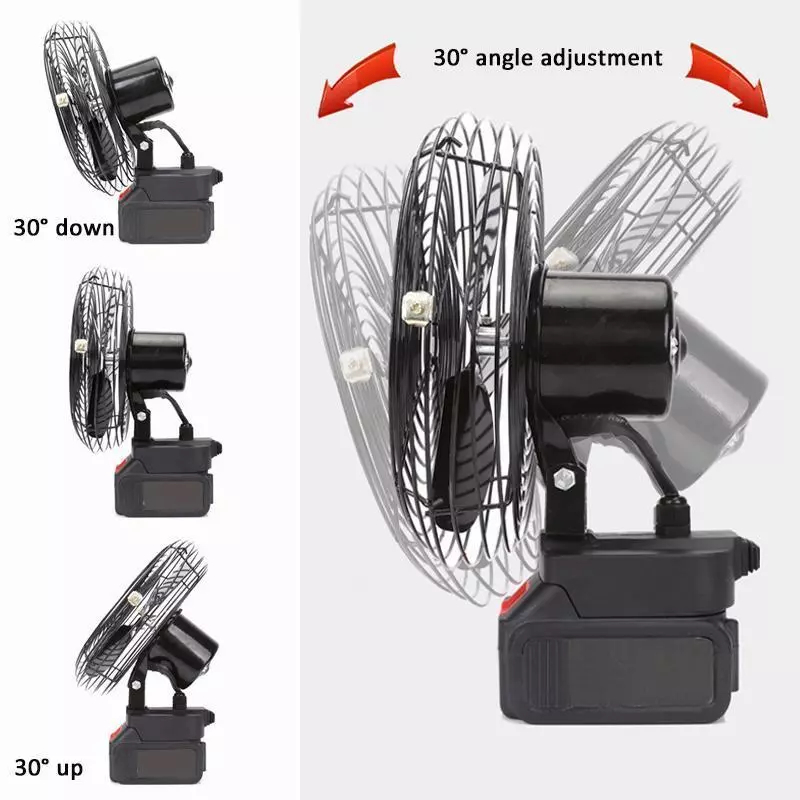 8inch Portable Cordless Fan Outdoor Desktop Cooling Fans Multi-purpose High Power Electric Fan 998V — view 5