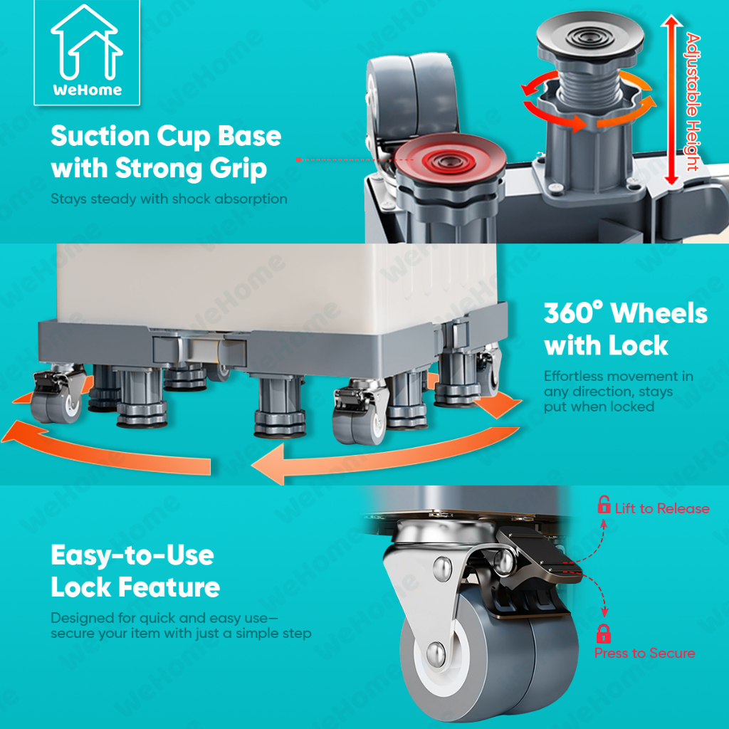 WeHome Ref Stand Washing Machine Stand with Wheels 8 Legs 8 Wheels Patungan ng Refrigerator - Image 5