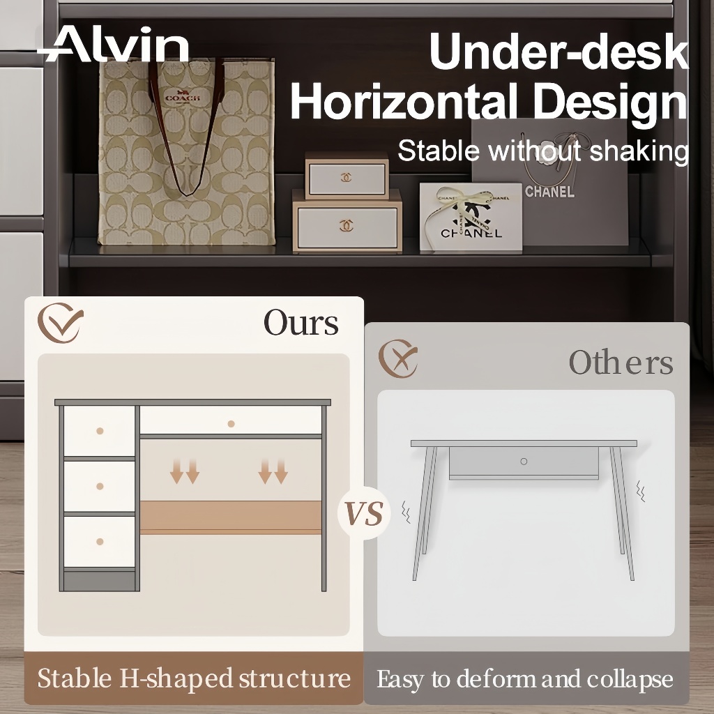 ALVIN Dressing Table Bedroom Minimalist Modern Ins Dressing Table Organizer Integrated Small Table - Image 7