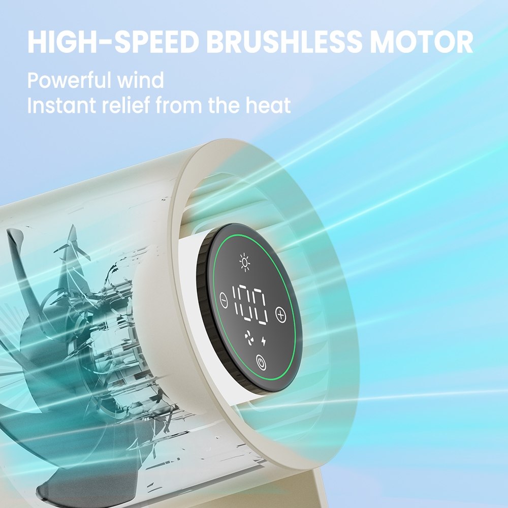 Orashare DF03L Max 20000mAh Rechargeable Desk Fan with LED Light 100 Gears Silent High Speed Fan - Image 2