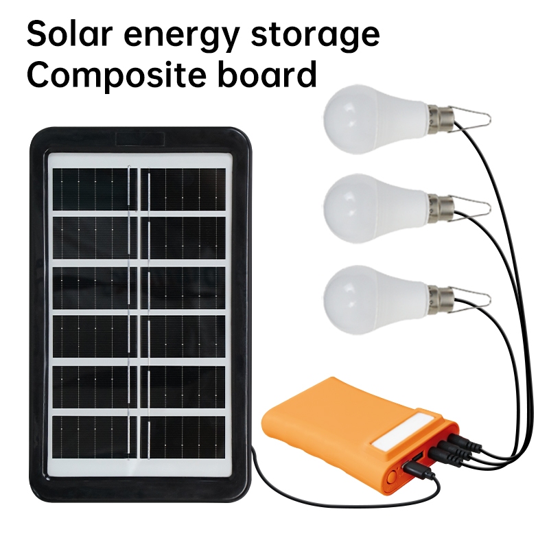 Fast Charging 6W 5V Solar Light Panel with 3 Bulbs Power Bank  Portable Waterproof Emergency Light — view 3