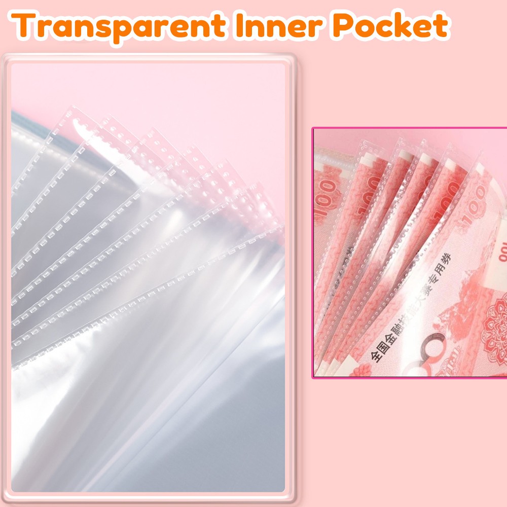 savings storage book, savings wallet storage book, can hold 100 pocket money, book type with button - Image 2