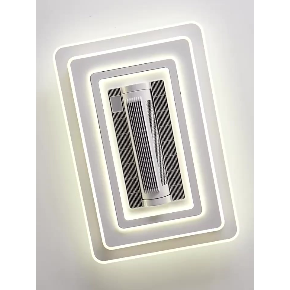 Bladeless Ceiling Fan with Light, Flush Mount Ceiling Fan with 6-Speed Reversible for Bedroom（First） - Image 2