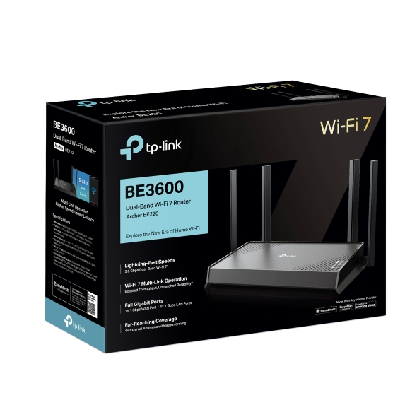 Tp-Link Archer BE220 BE3600 Dual-Band Wi-Fi 7 Router
