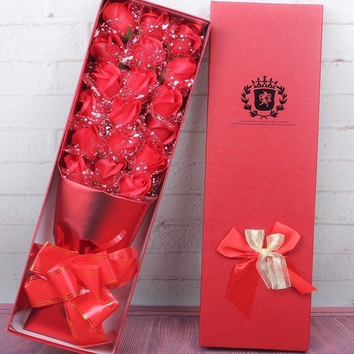MET Bouquet of Roses Soap Flower Gift Box Decoration Flower Wedding Valentine Gift  home Decoration - Image 5