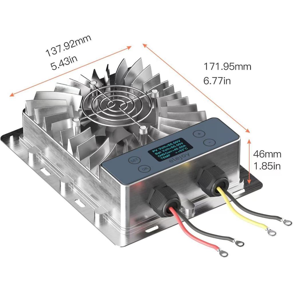 Original 600W MPPT Solar Charge Controller 40A 10-30V Adjustable OLED Display Smart Fan Photovoltaic - Image 5