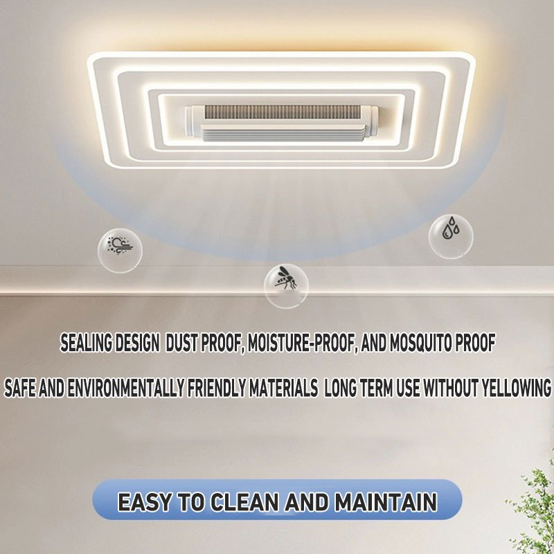 Bladeless Ceiling Fan with Light, Flush Mount Ceiling Fan with 6-Speed Reversible for Bedroom（First） - Image 4