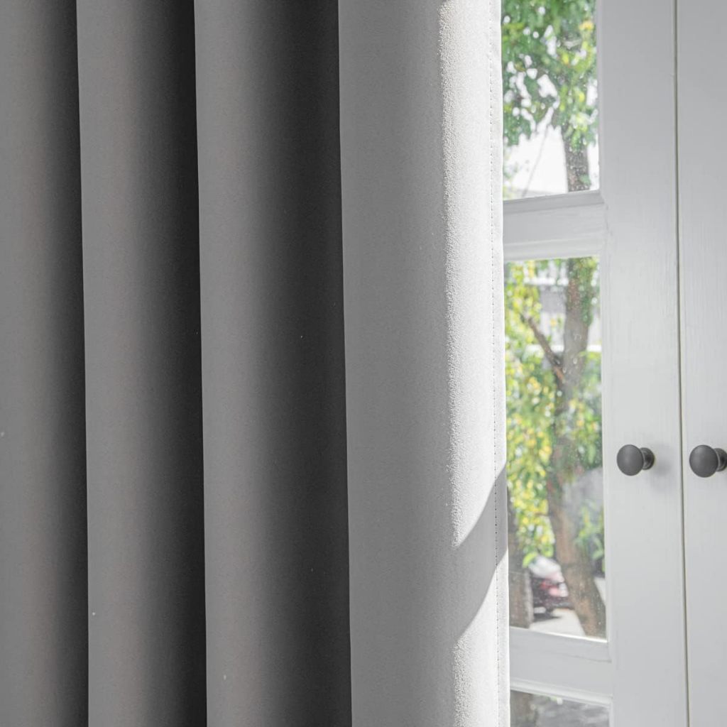 5/6/7/8/9ft 100% Blackout Curtains with Black Liner Thermal Insulated Noise Reducing Full Shading - Image 4