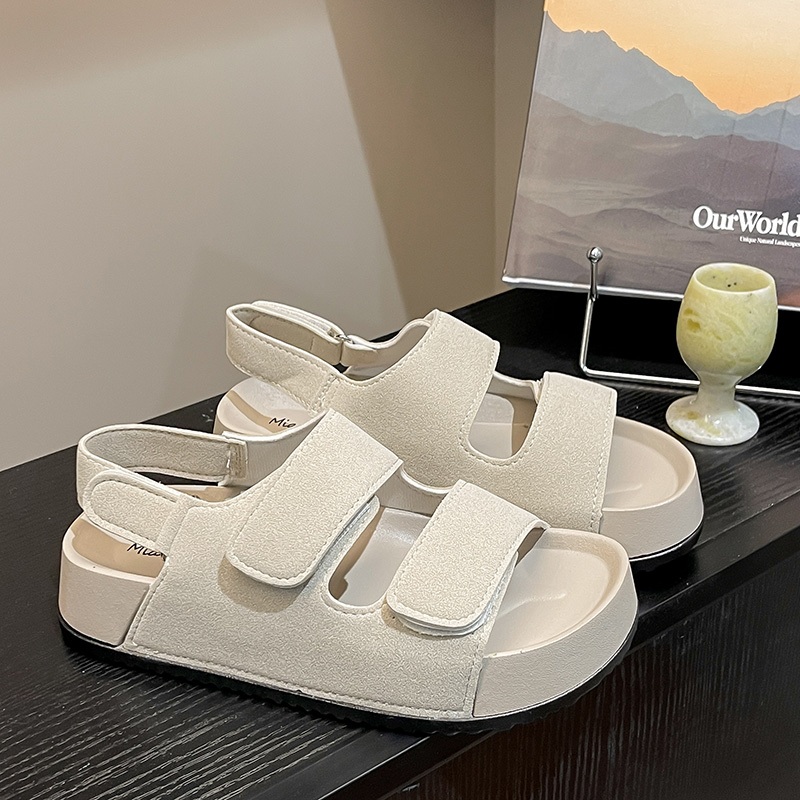 MIA Sandals for Women Velcro Double-Strap Design and Thick Bottom Casual Outside Footwear — view 5