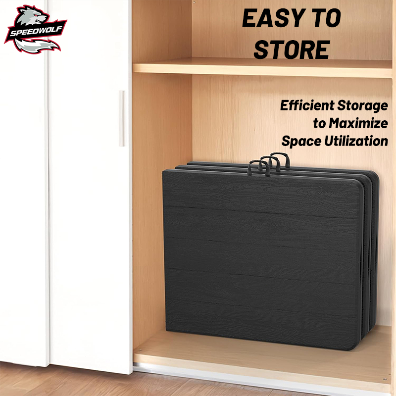 【Speedwolf】Folding table Outdoor long table portable white home desk Computer table for 8 people - Image 4