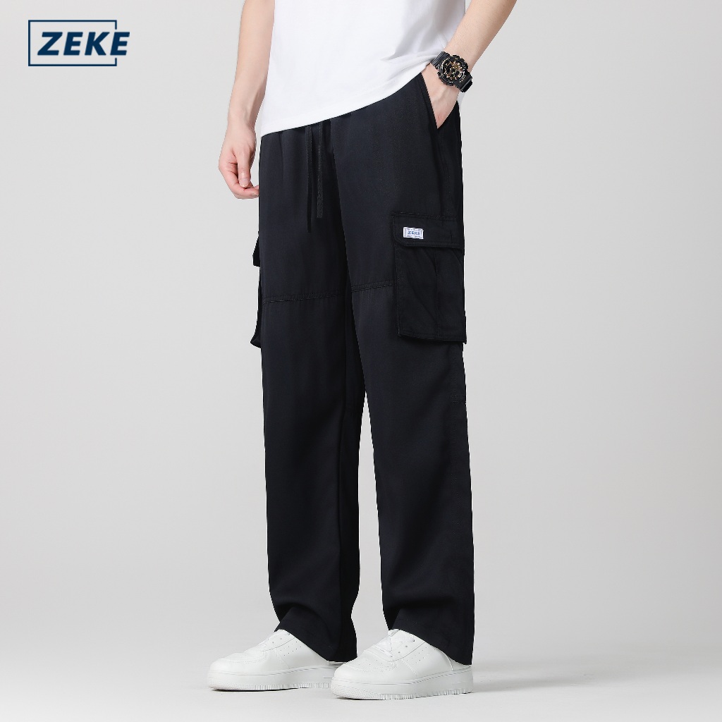 ZEKE Men Cargo Pants lalaki Tactical Six Pocket Working Cargo Pant Plain Trouser - Image 3