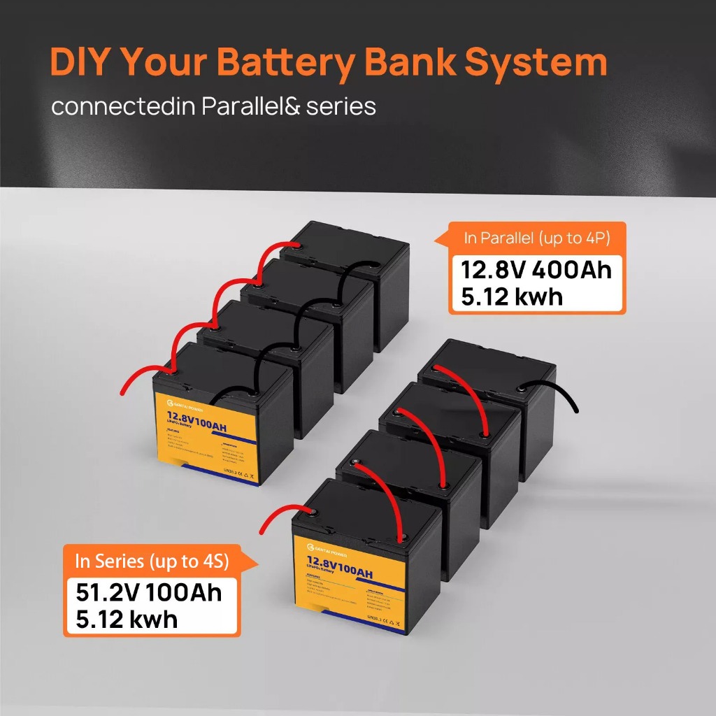 GENTAI POWER LiFePO4 Battery 12V 24V 100Ah 280Ah Solar Lithium Battery for UPS, Solar System, RV — view 5