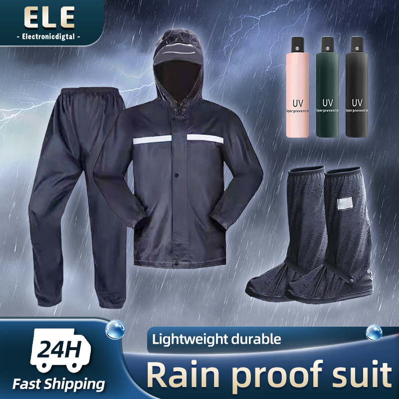 Raincoat Sunscreen Tall Rain Boots Automatic Umbrella Men's And Women's Rainproof Suit Outdoors