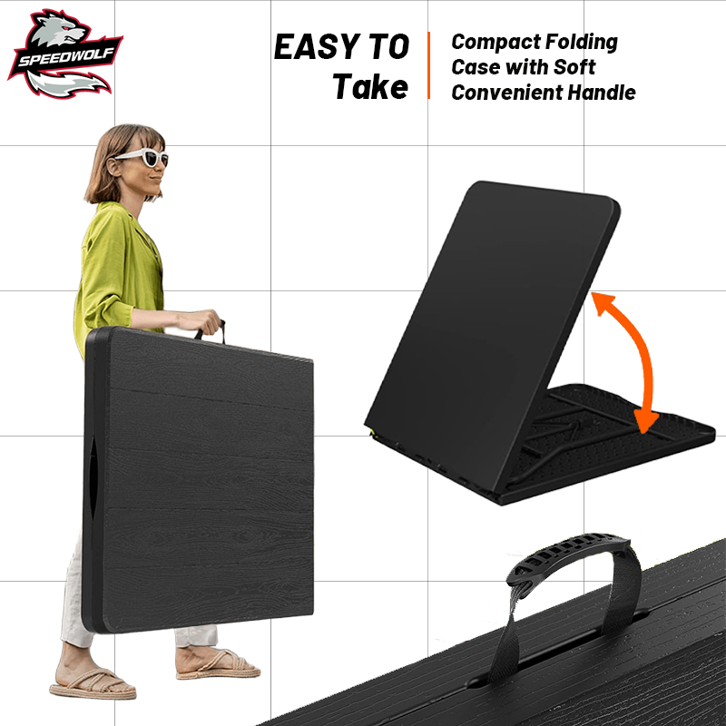 【Speedwolf】Folding table Outdoor long table portable white home desk Computer table for 8 people - Image 6