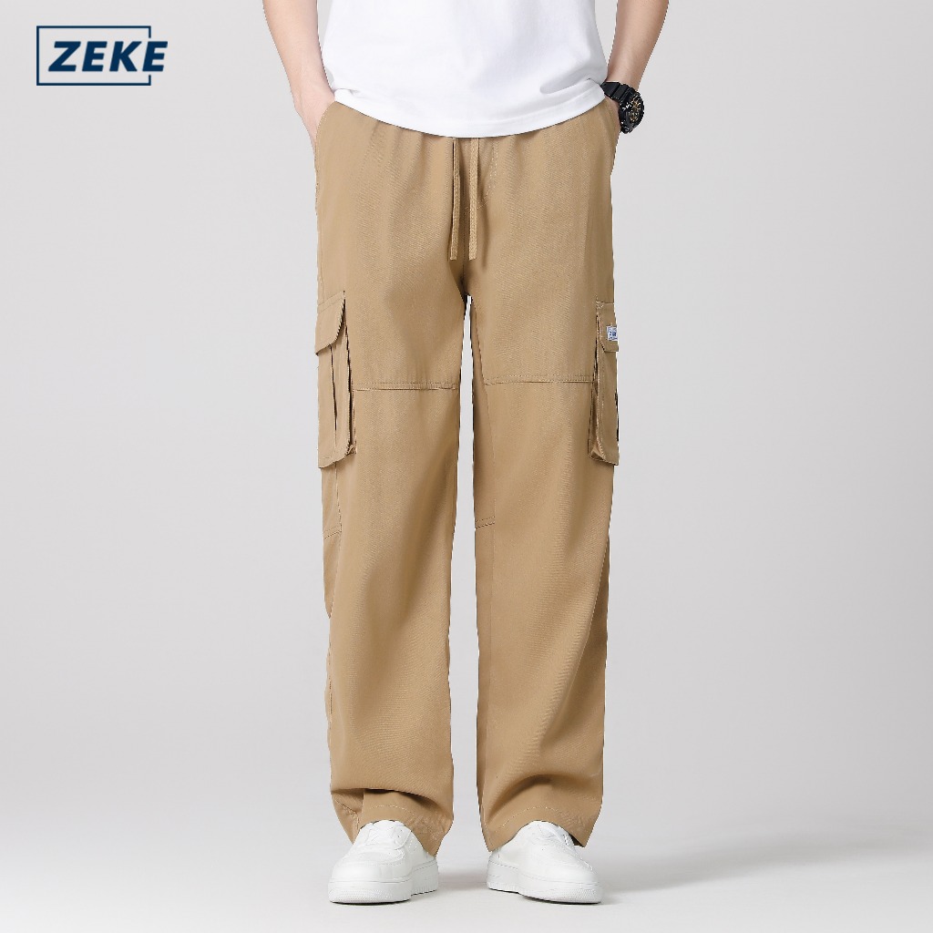 ZEKE Men Cargo Pants lalaki Tactical Six Pocket Working Cargo Pant Plain Trouser - Image 4
