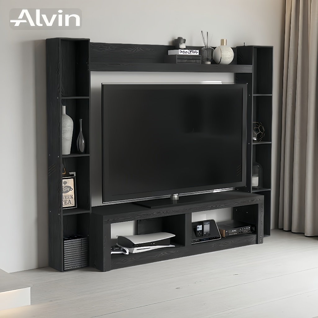 ALVIN Tv Cabinet 6.4ft | Kabinet Tv Up to 65inch | Tv Cabinet With Side Storage(Wall mountable) - Image 3