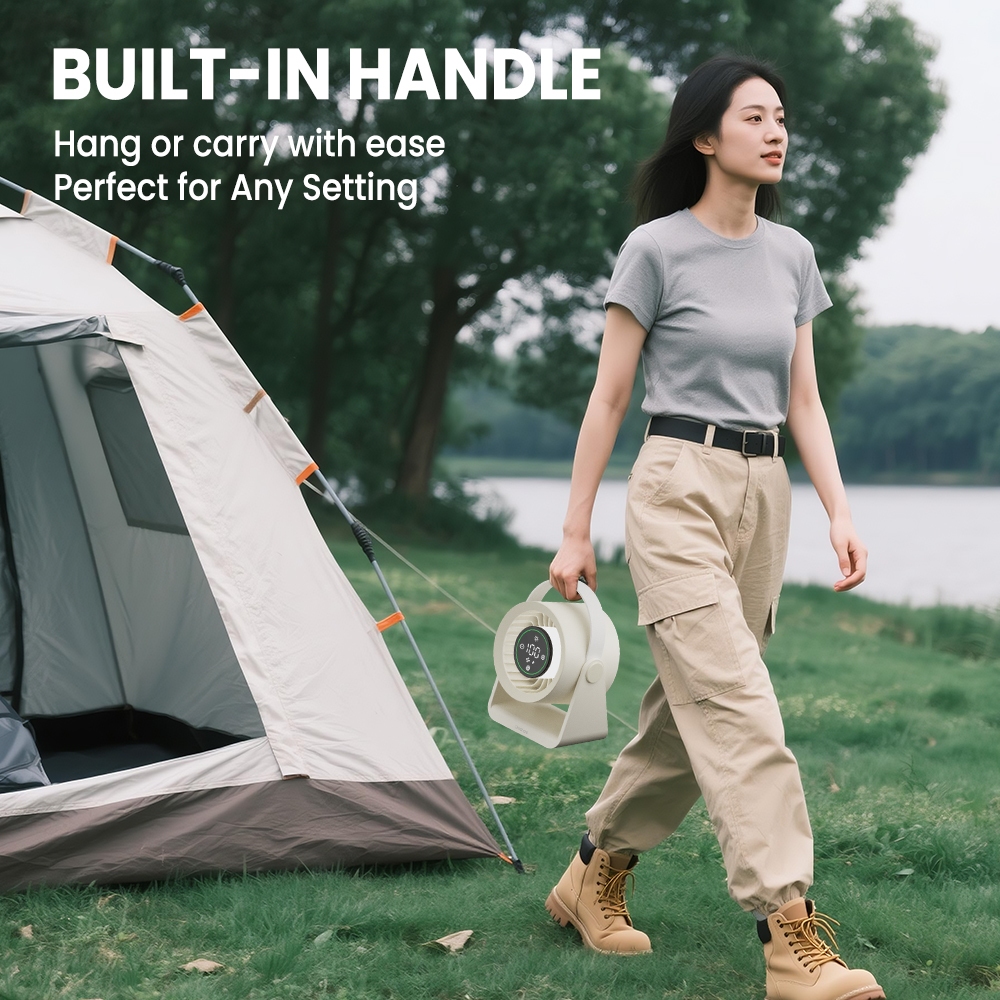 Orashare DF03L Max 20000mAh Rechargeable Desk Fan with LED Light 100 Gears Silent High Speed Fan - Image 6