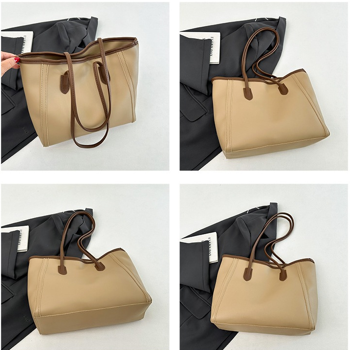 Muma Leather Large Woman Shopping Tote Bag With Zipper Shoulder Bags For Women Office bag - Image 2
