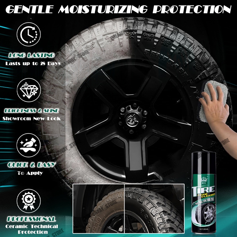 Car Tire Foam Cleaner Black Tire Wax Emulsion High Gloss Spray Cleaner Tire Polish - Image 5