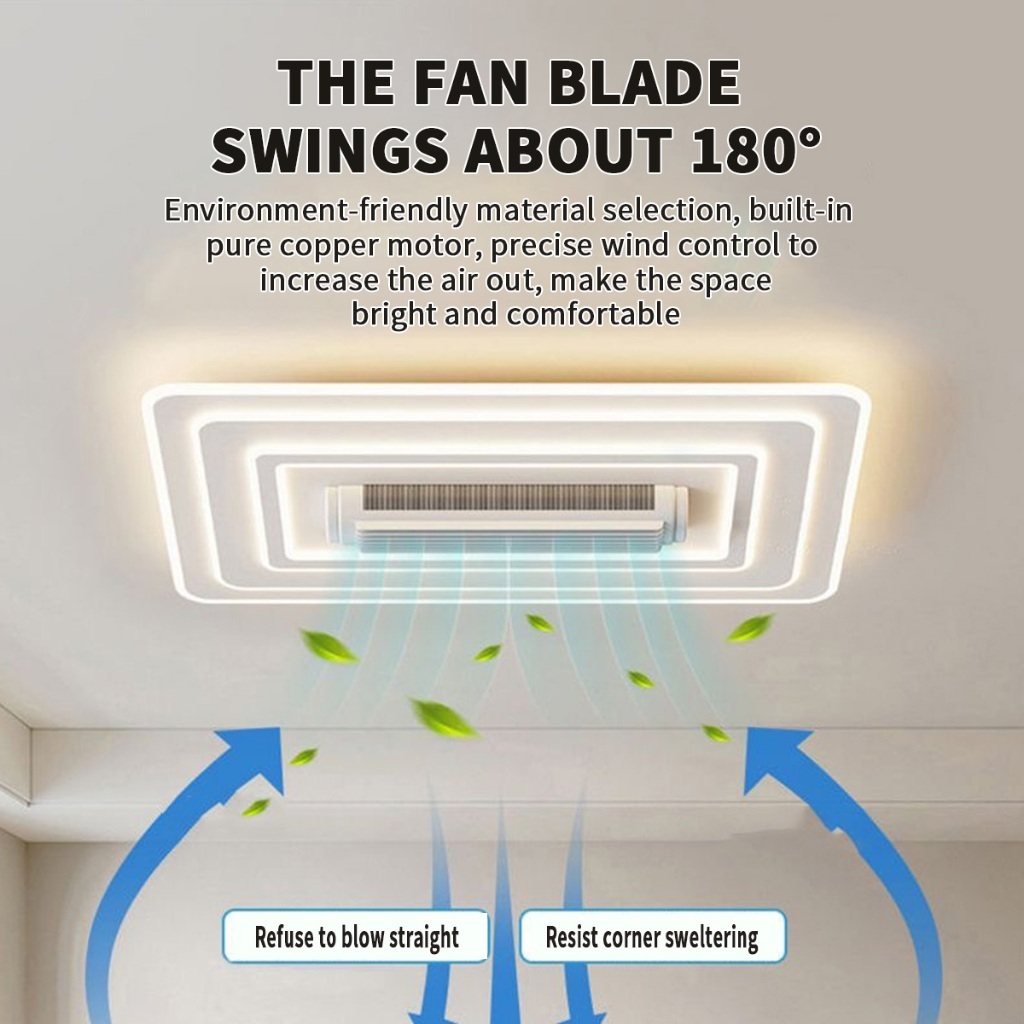 Bladeless Ceiling Fan with Light, Flush Mount Ceiling Fan with 6-Speed Reversible for Bedroom（First） - Image 5