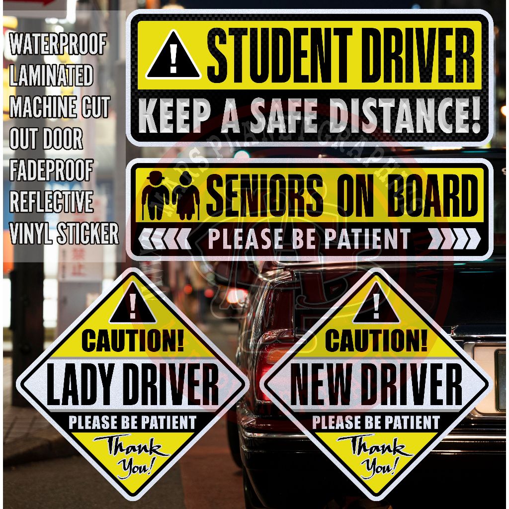 Student Driver Logo Red Student Driver Vehicle Magnet | SignsToYou.com