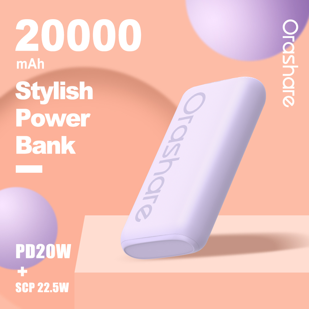 Orashare O20Pro 20000mAh Stylish Powerbank PD20W Fast Charge Dual USB and Type C Output Powerbank - Image 6
