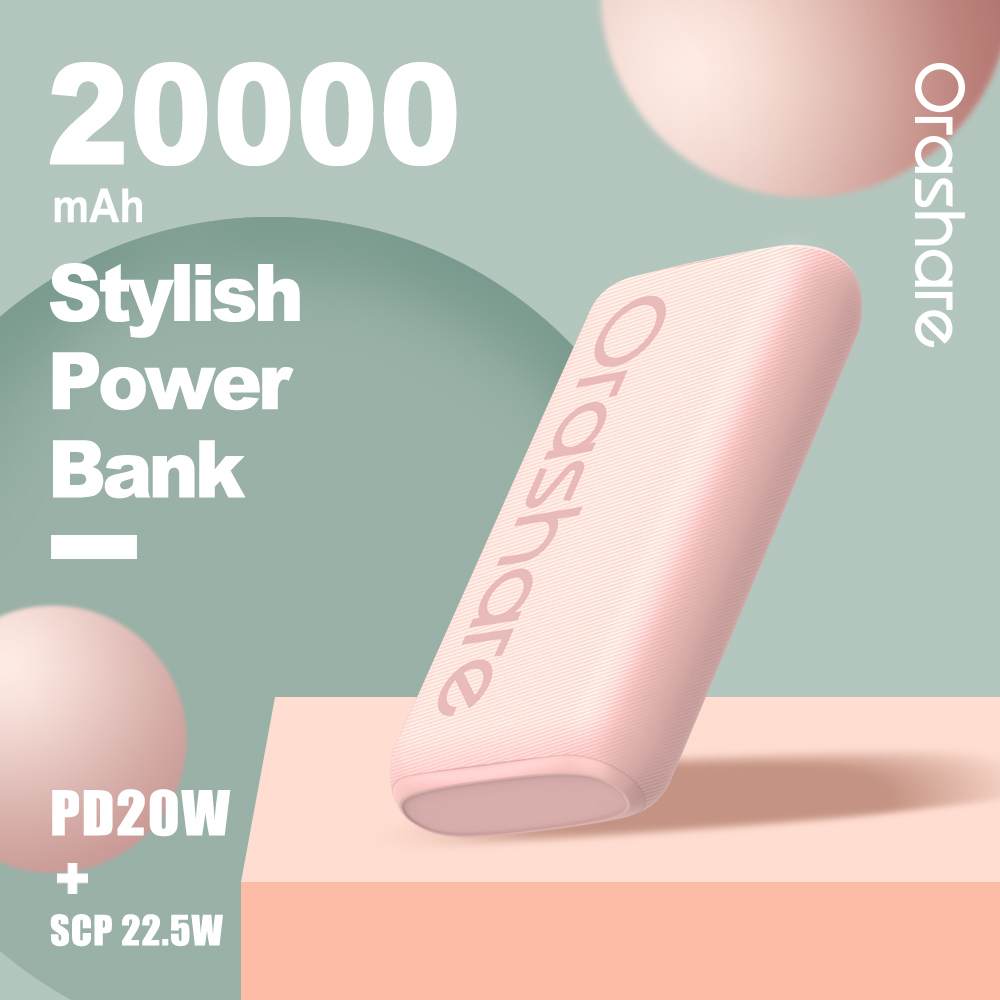 Orashare O20Pro 20000mAh Stylish Powerbank PD20W Fast Charge Dual USB and Type C Output Powerbank - Image 7