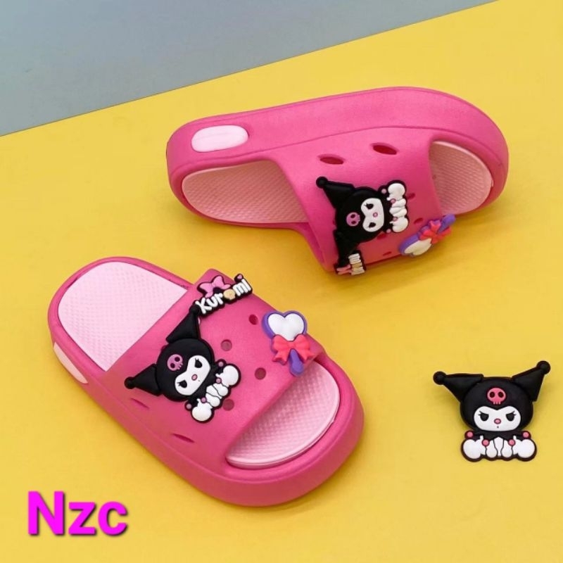【NZC】_mall Super new kids kuromi Word slippers - Image 8