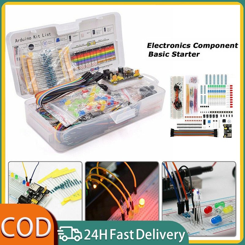 830 Tie-points Breadboard Set Electronic Component Basic Starter Kit Resistor Capacitor