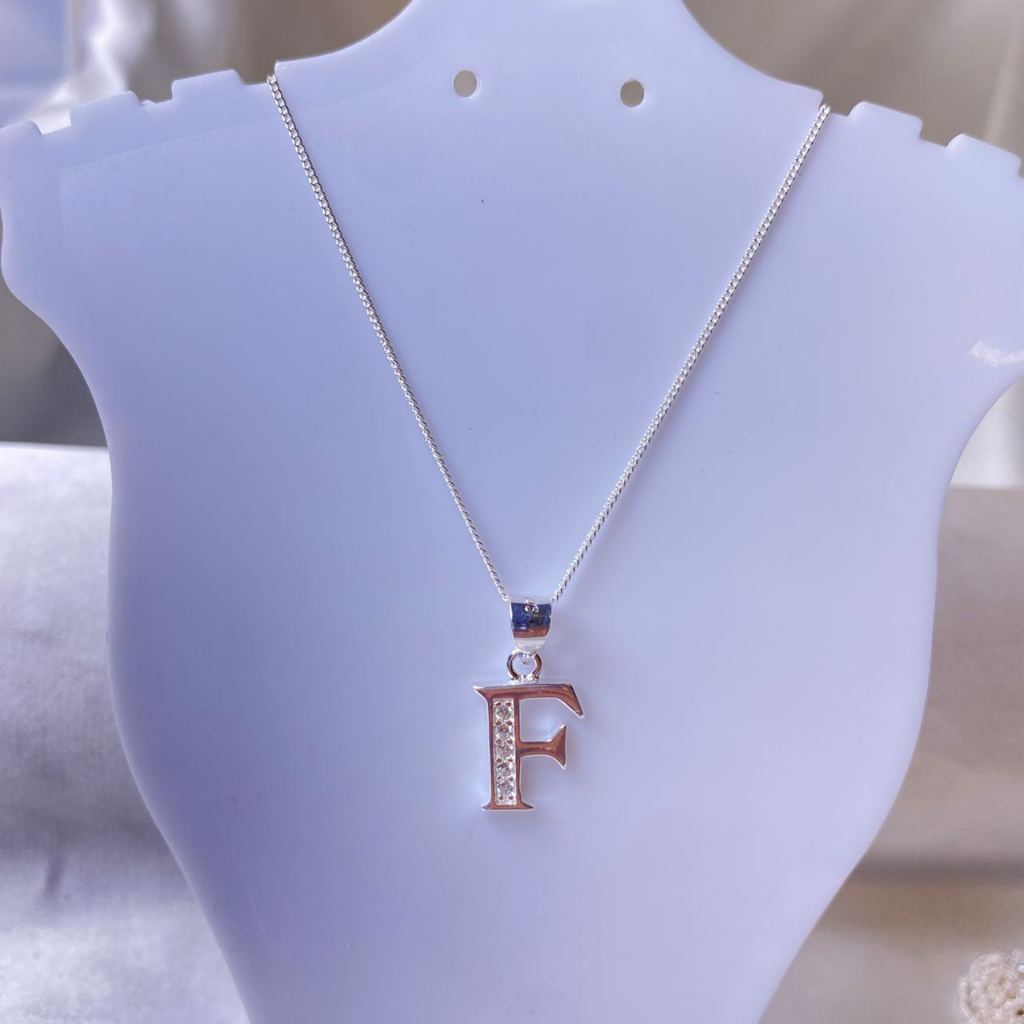 （ LOVYE ) silver Jewelry 92.5 Italy  Jewelry Chain Lss letter pendant A to Z silver  necklace - Image 3