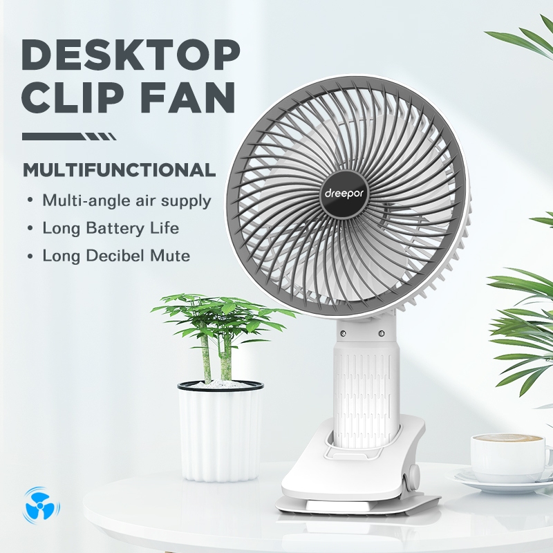 Dreepor Desktop Fan Portable USB Rechargeable Mini Fan Foldable Silent Clip Handheld Cooling Fan — view 8