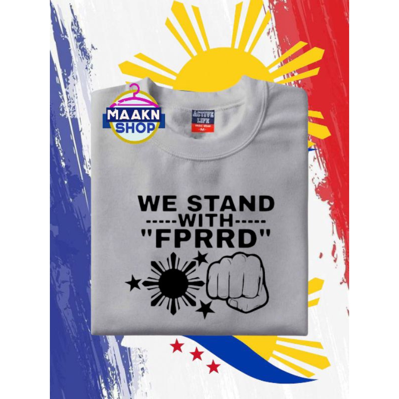 WE STAND WITH FPRRD DESIGN T-SHIRT COTTON CREWNECK HIGH QUALITY UNISEX COD... - Image 2