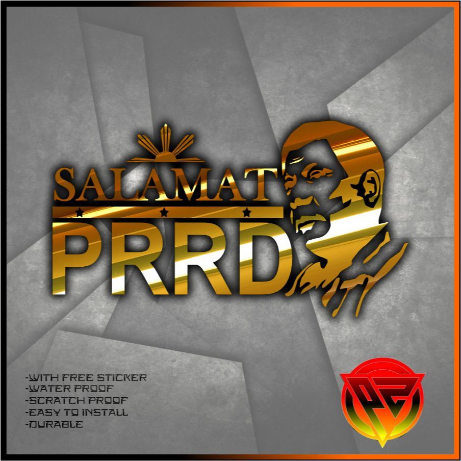 Maraming Salamat PRRD - Salamat Pangulong Duterte Decals Cutout Stickers PRINTING ZONE - Image 2