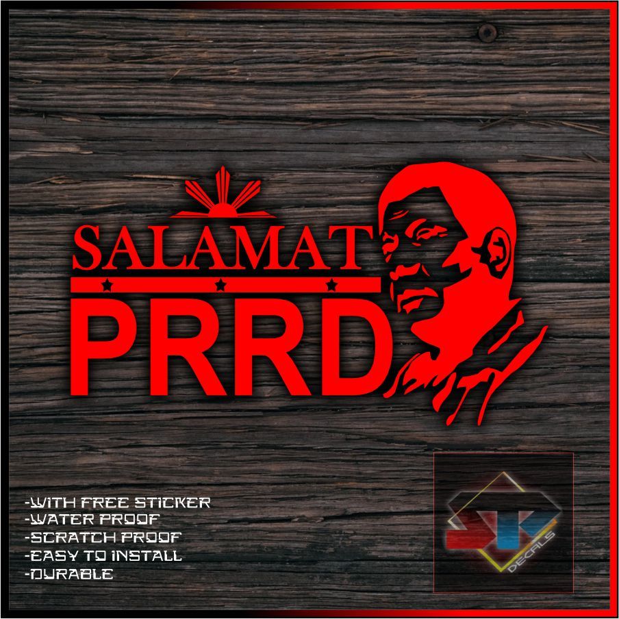 Maraming Salamat PRRD - Salamat Pangulong Duterte Decals Cutout Stickers SP DECALS
