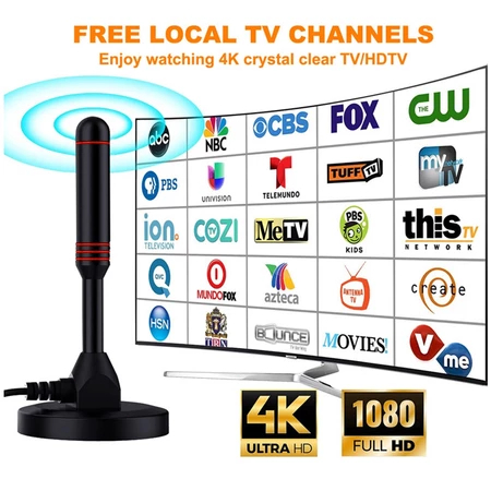Hd Digital Indoor Amplified Tv Antenna 200 Miles Ultra Hdtv With Amplifier Vhf/uhf — view 2
