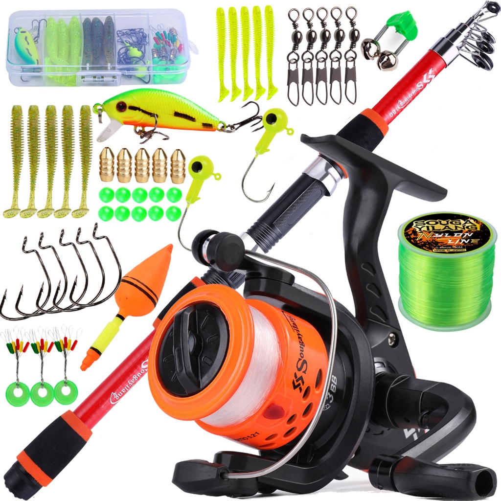 Full Set 1.8m Telescopic Fishing Rod Glass Fiber 6 Sections and Fishing Reel with Line Accessories - Image 4