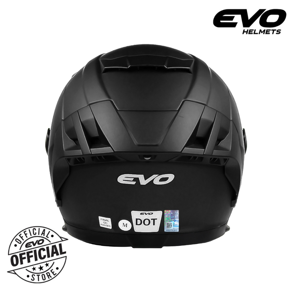 EVO XT-300 Plain Full Face Dual Visor Helmet Motorcycle With Free Clear Lens — view 5
