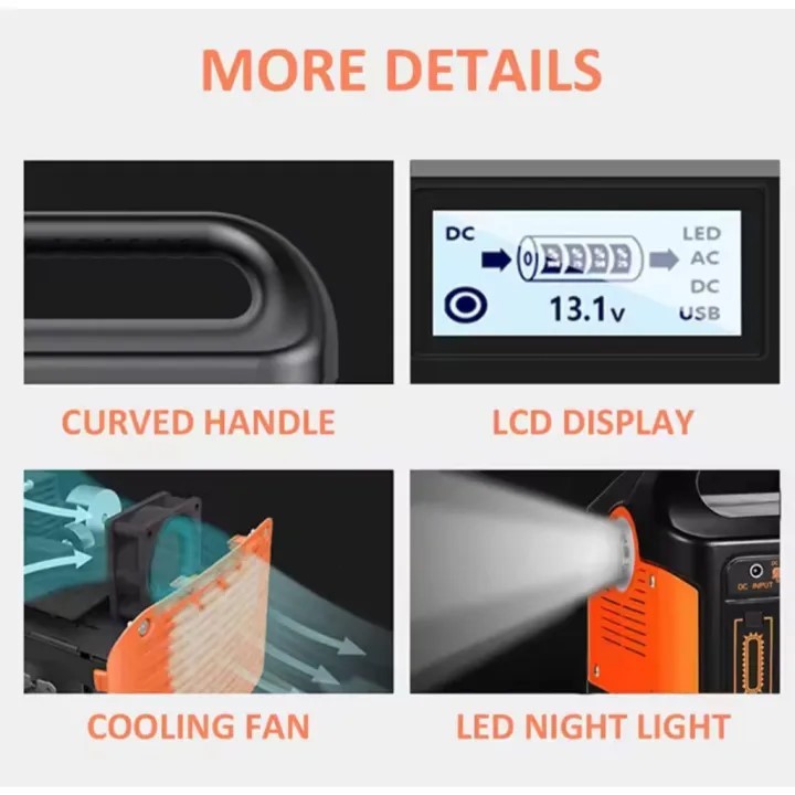 220V 150w Power Station Solar Portable Fast Charging Solar Generator Outdoor Camping Power Bank - Image 4