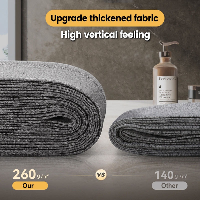 【24H Ship】Thicker Bathroom Shower Curtain Water Mildew Proof Washable Cloth with Magnetic Buckle Set - Image 3